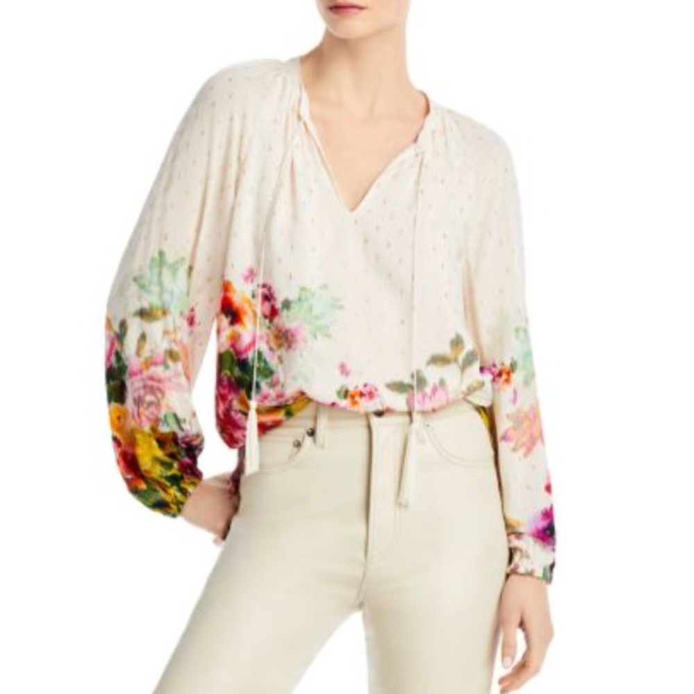 Kobi Halperin Helena Floral Peasant Blouse Med